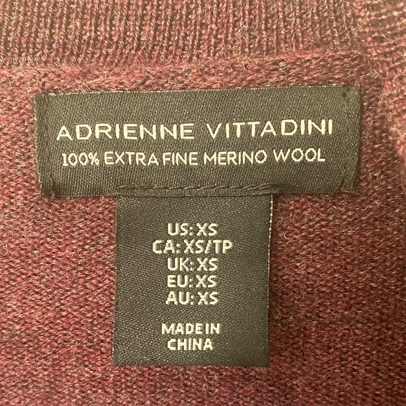 Adrienne Vittadini Burgundy Cardigan - Picture 2 of 6